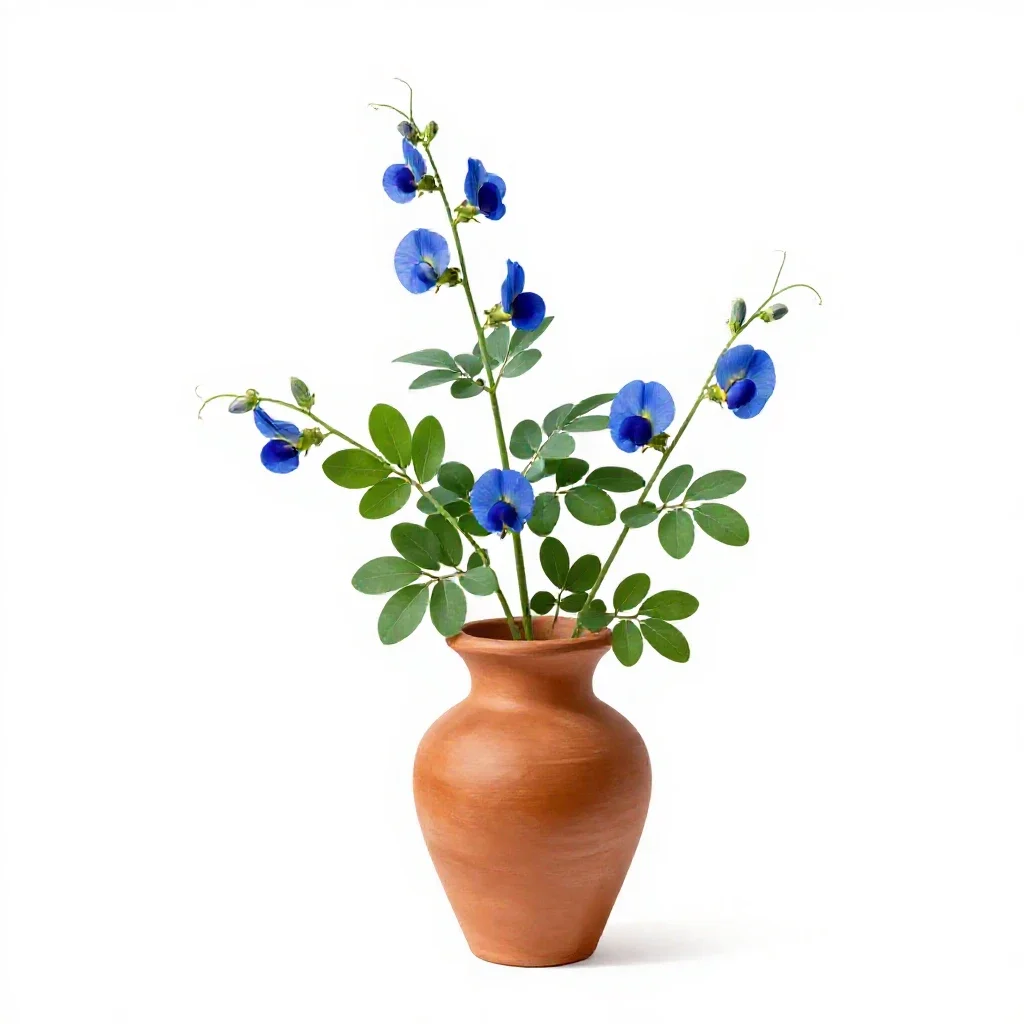 Blue pea isolated on a white background