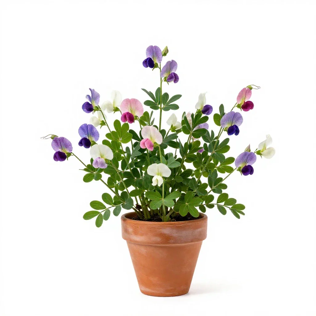 Broad-leaved everlasting pea isolated on a white background
