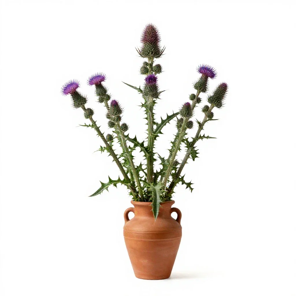 Brook thistle isolated on a white background