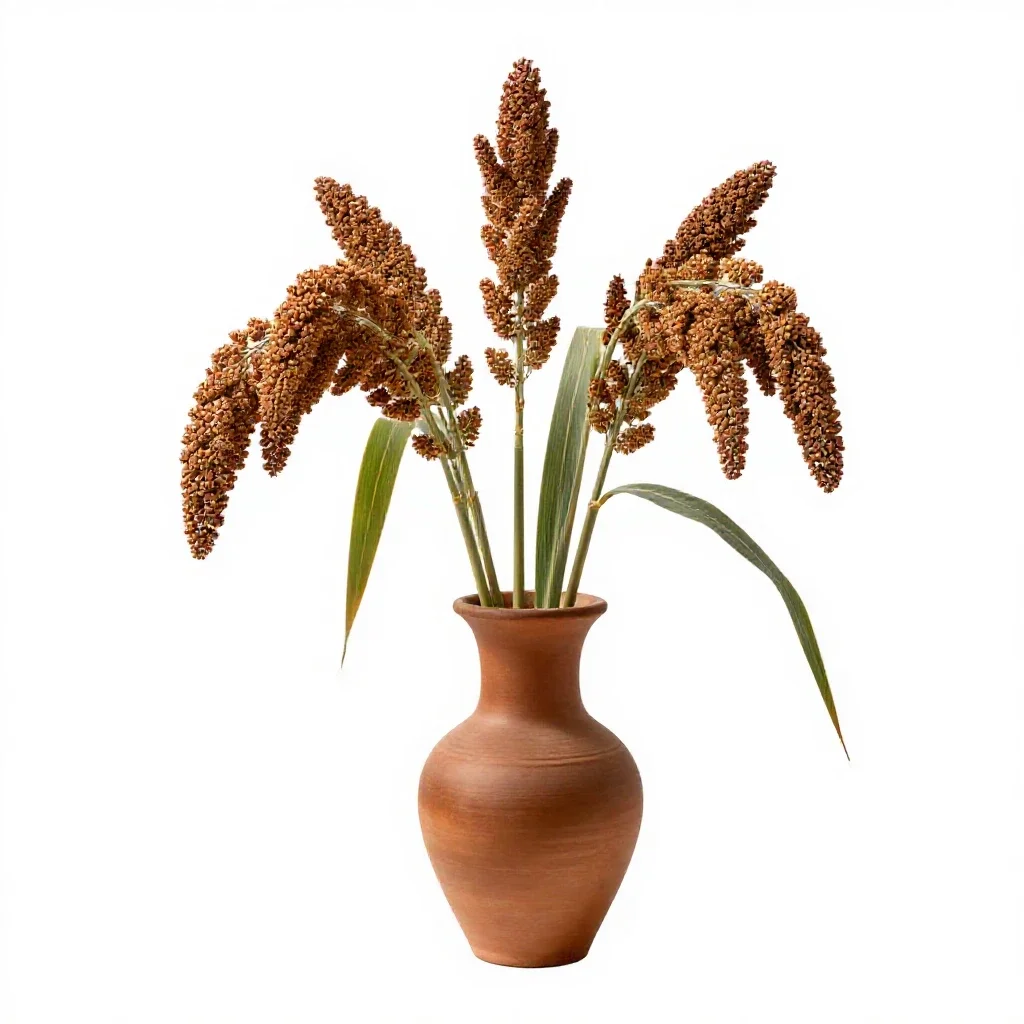Broomcorn millet isolated on a white background