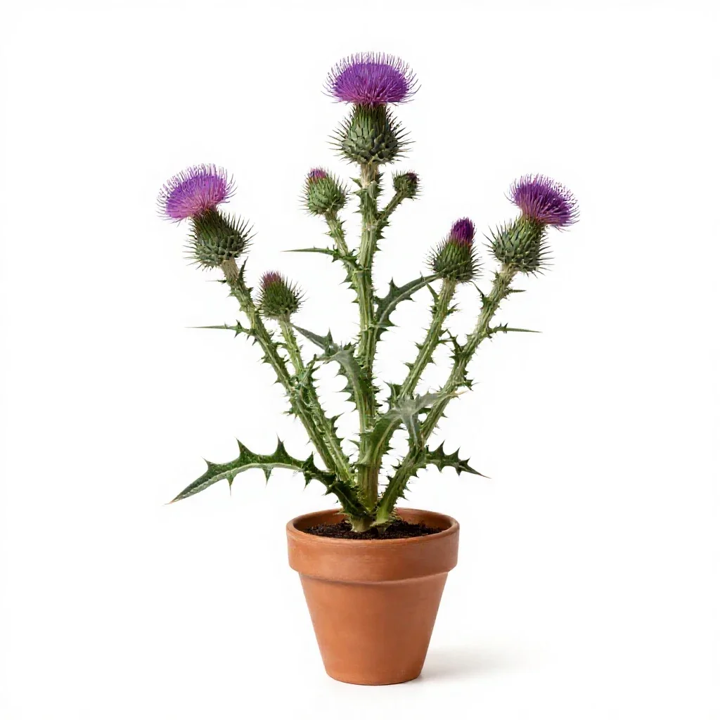 Bull thistle isolated on a white background