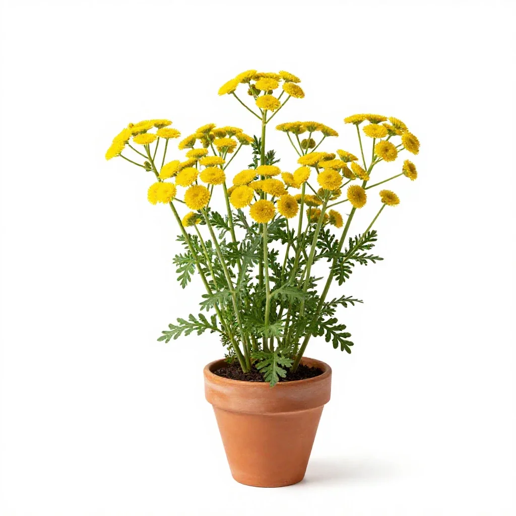 Camphor dune tansy isolated on a white background