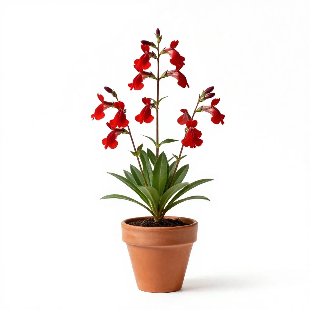 Cardinal flower isolated on a white background