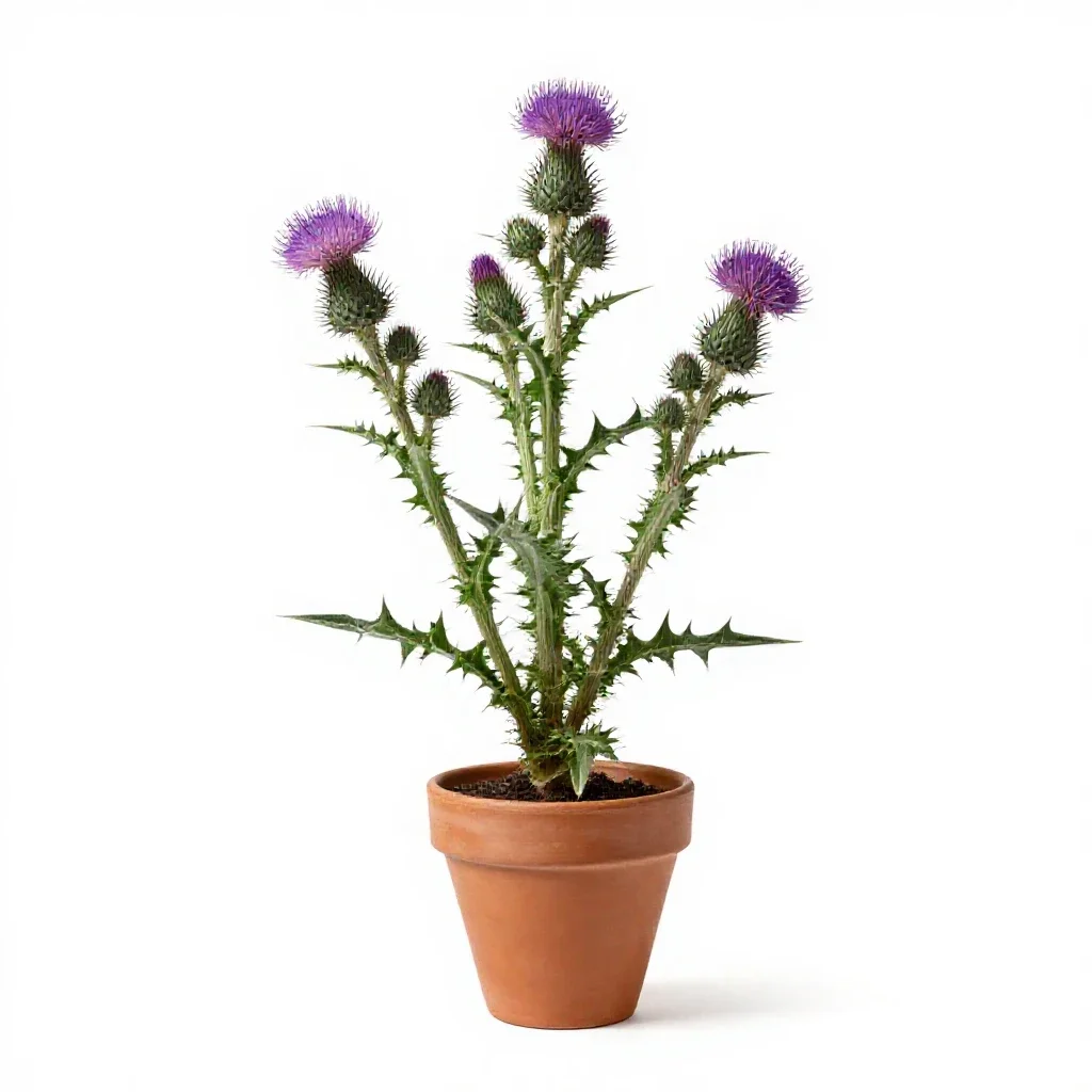 Carline thistle isolated on a white background