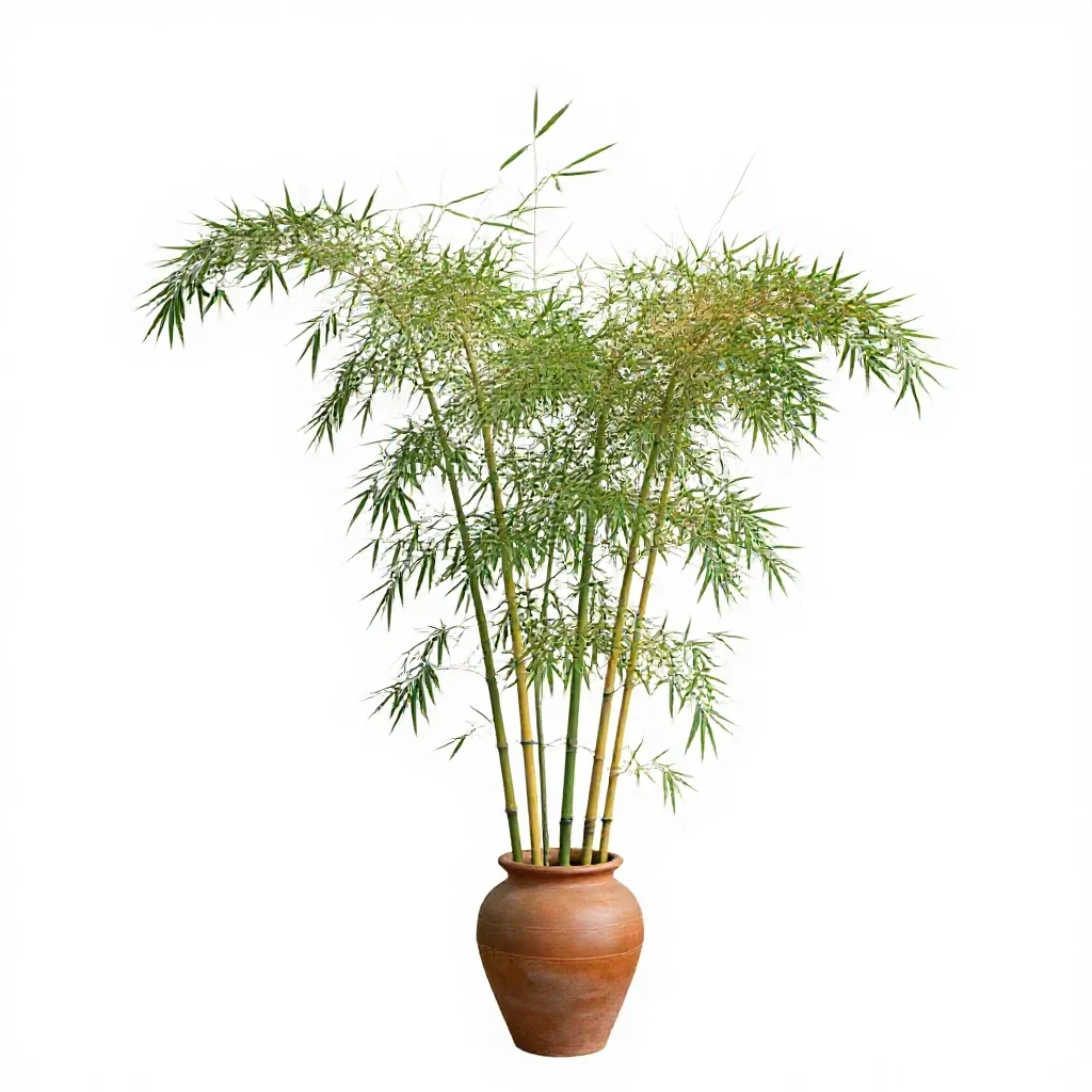 Common bamboo isolated on a white background