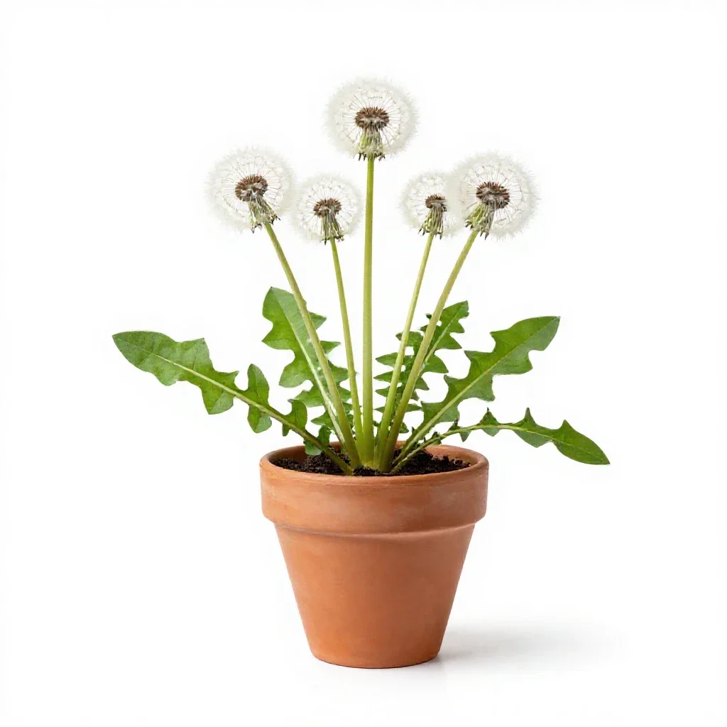Common dandelion isolated on a white background