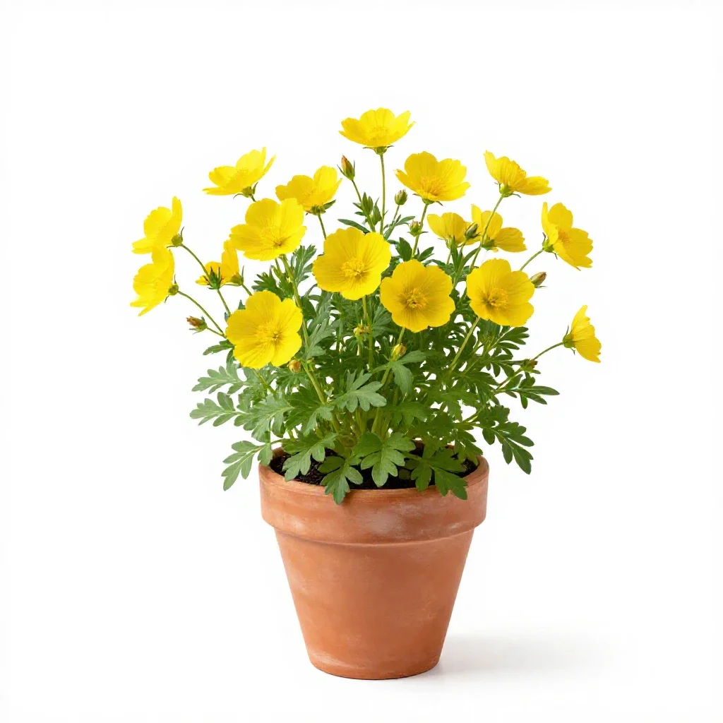 Common evening primrose isolated on a white background