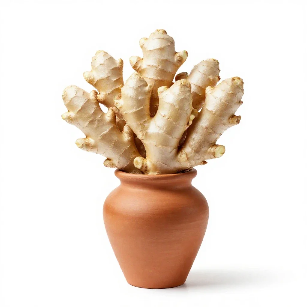 Common ginger isolated on a white background