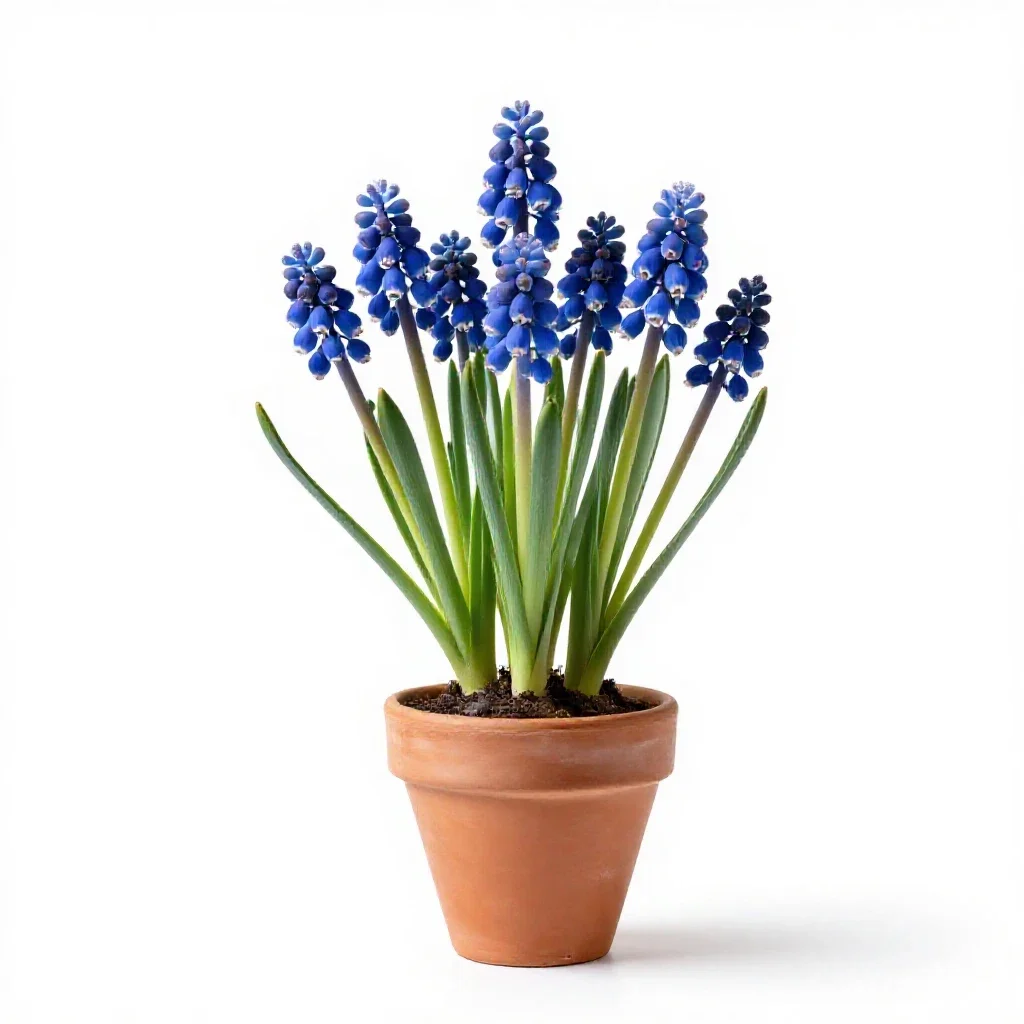 Common grape hyacinth isolated on a white background