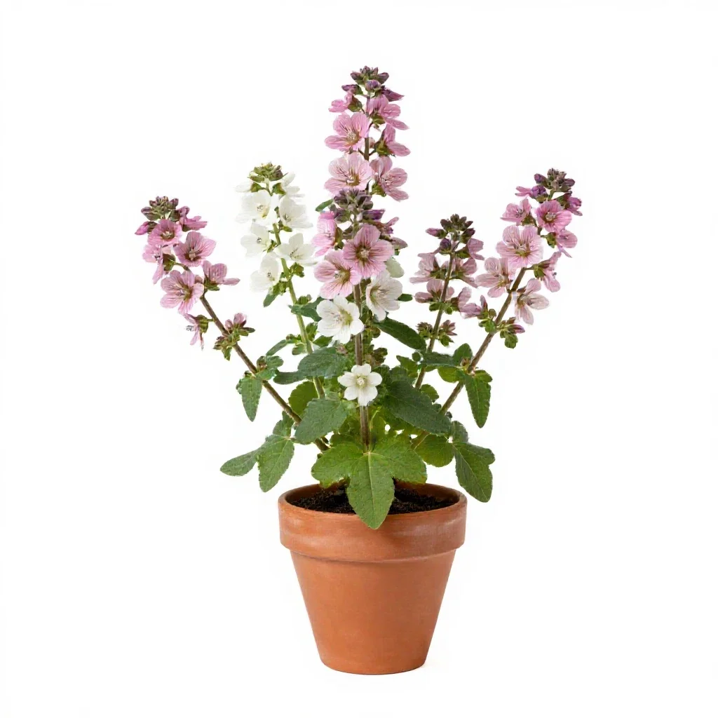 Common mallow isolated on a white background