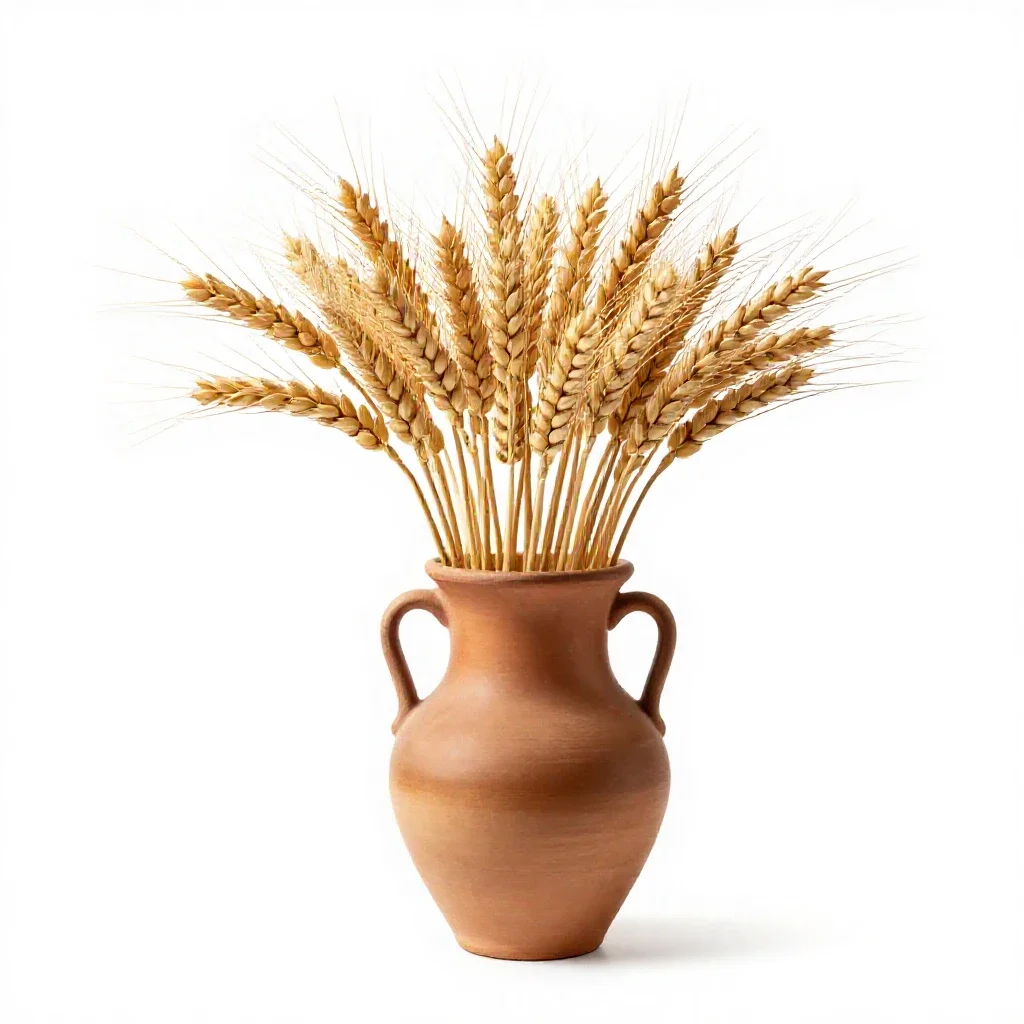 Common wheat isolated on a white background