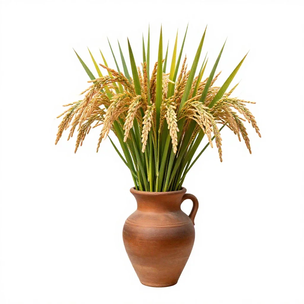 Cultivated rice isolated on a white background