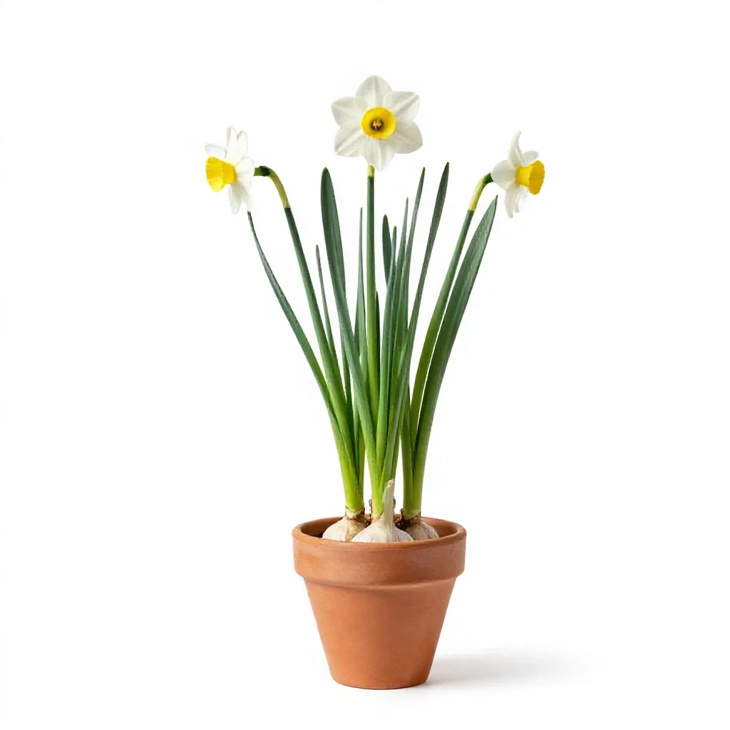 Daffodil garlic isolated on a white background