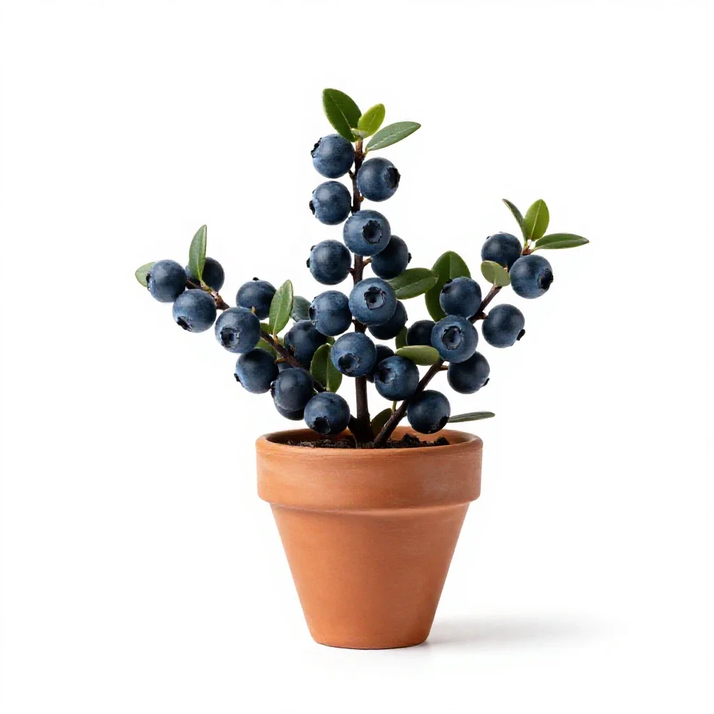Dwarf bilberry isolated on a white background