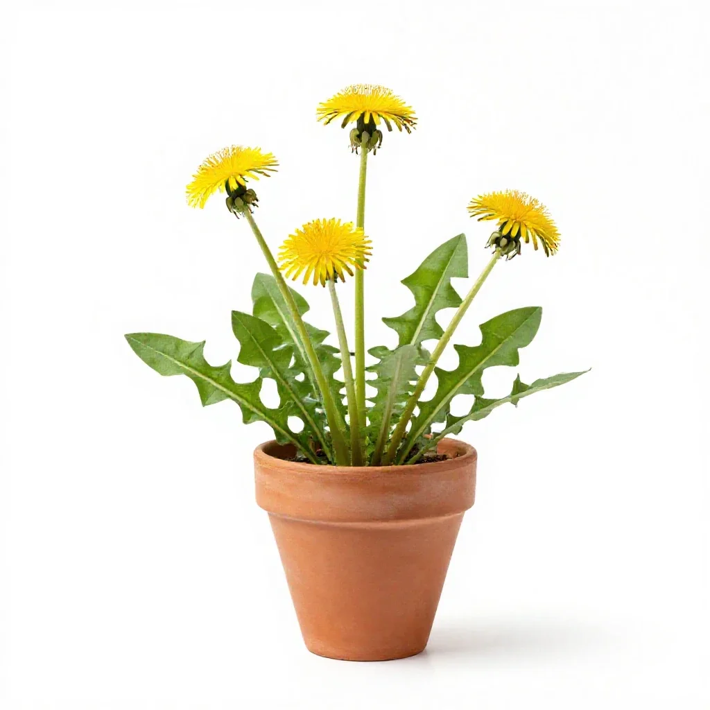 Fall dandelion isolated on a white background