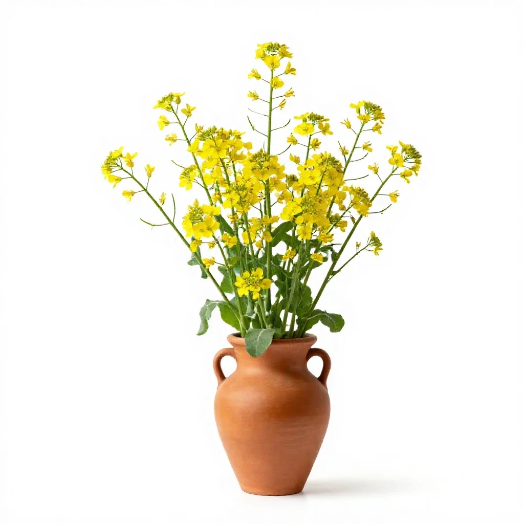 Field mustard isolated on a white background