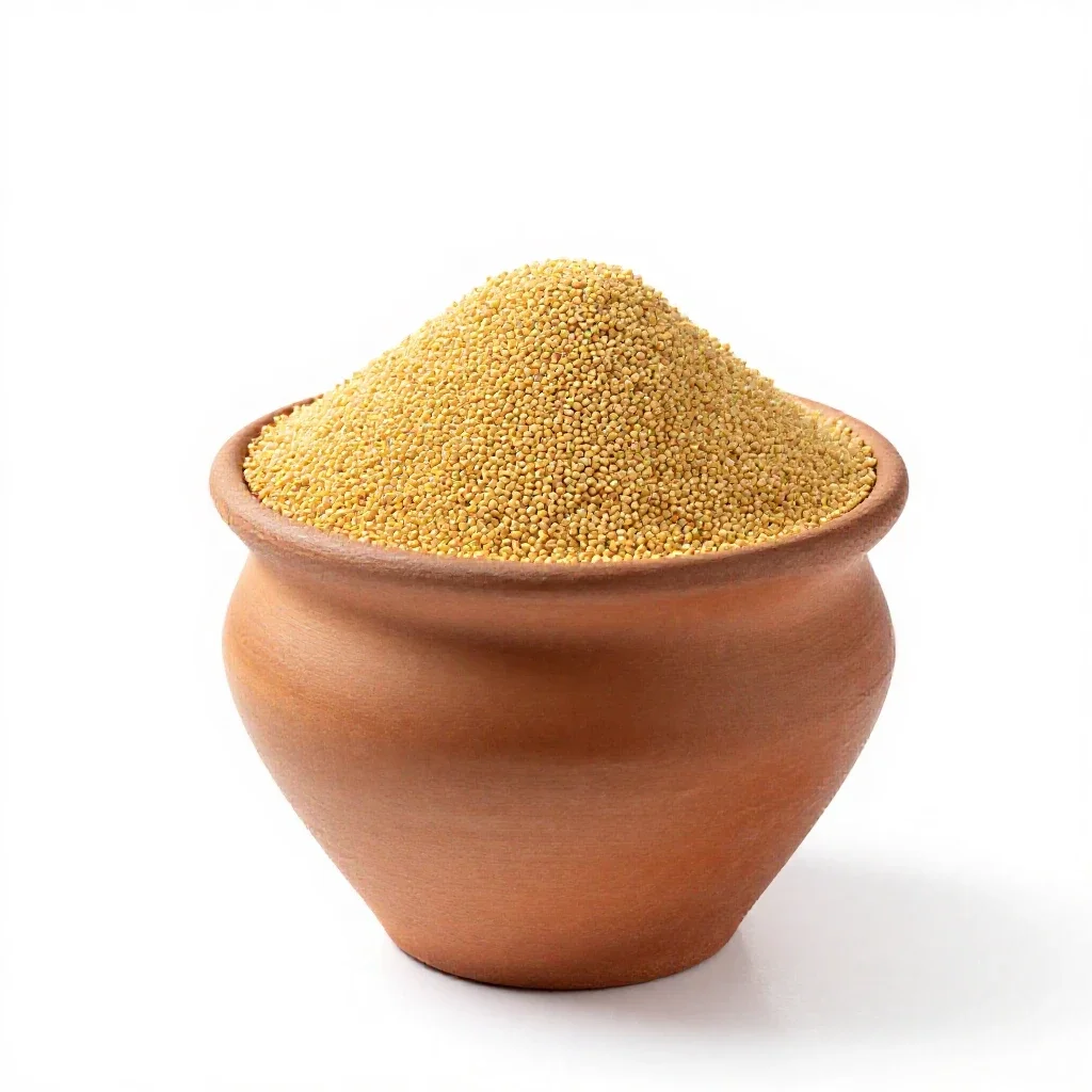Finger millet isolated on a white background