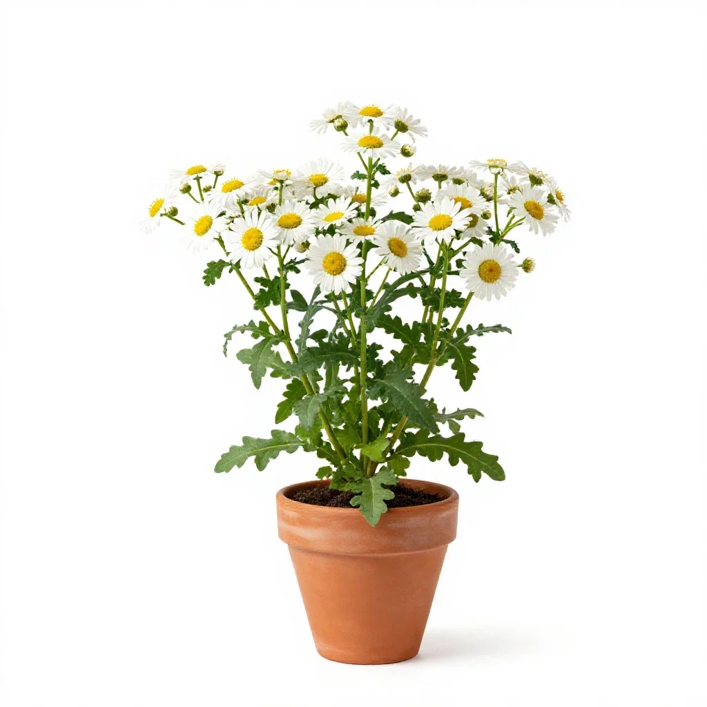 Fleabane isolated on a white background