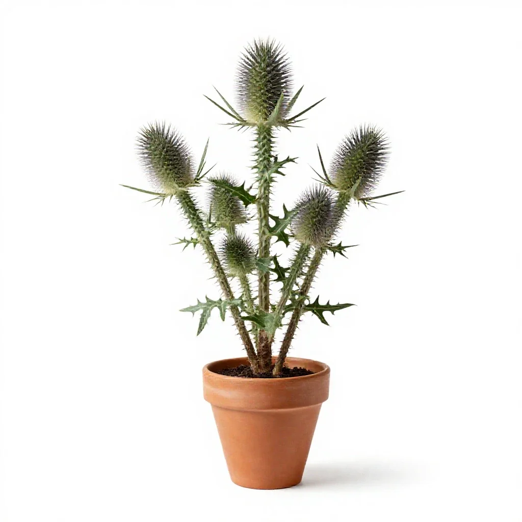 Globe thistle isolated on a white background