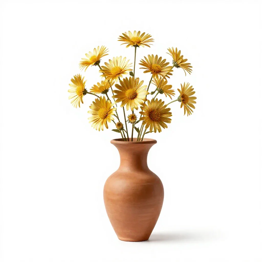 Golden aster isolated on a white background