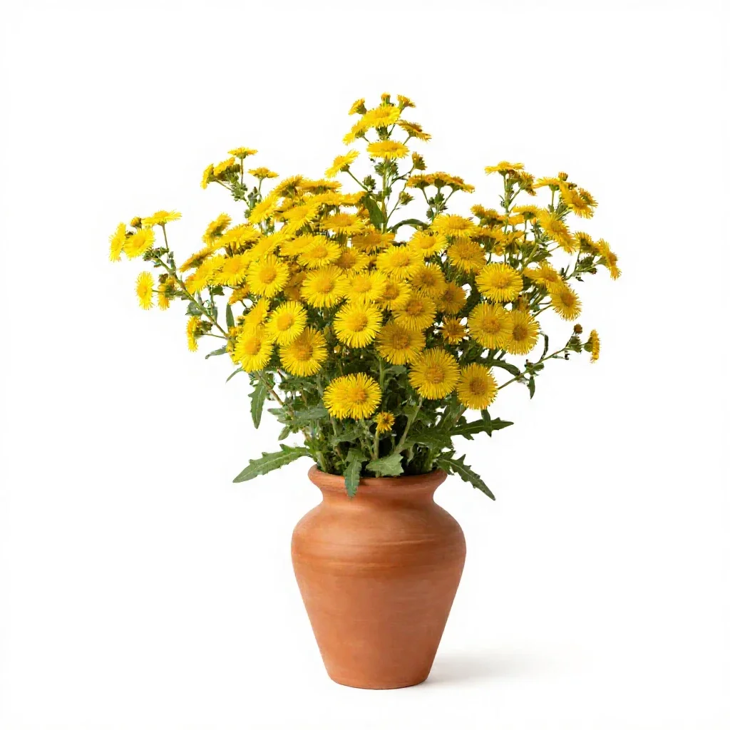 Golden groundsel isolated on a white background