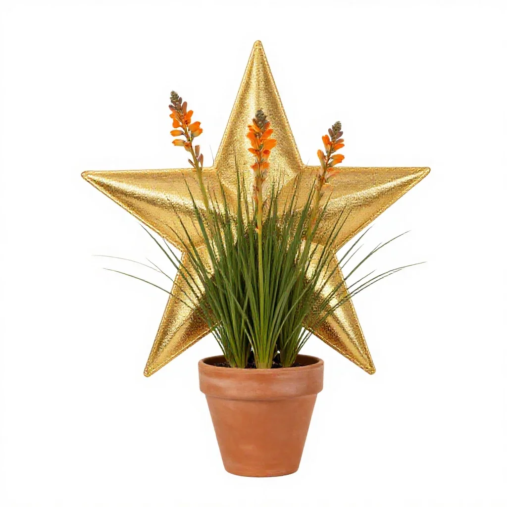Golden star isolated on a white background