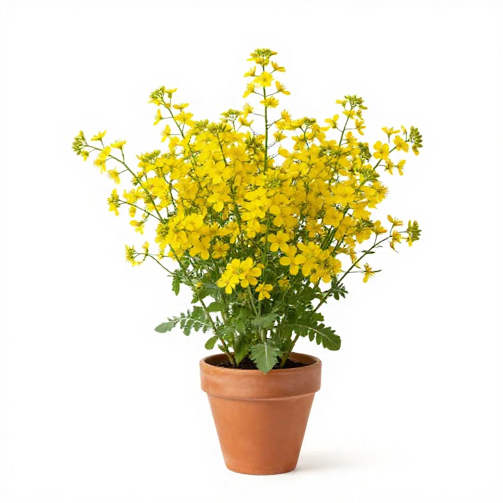 Hedge mustard isolated on a white background