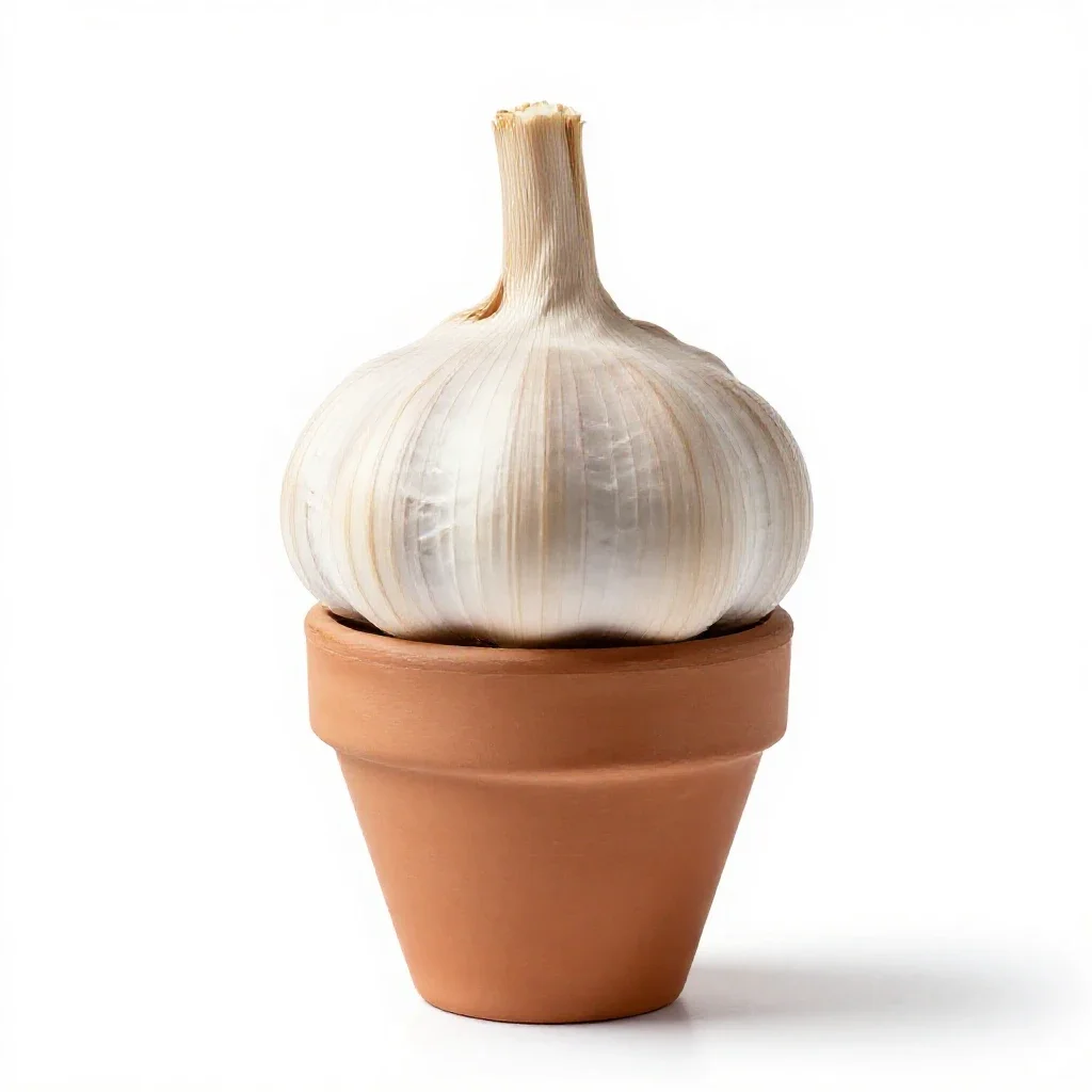Keeled garlic isolated on a white background