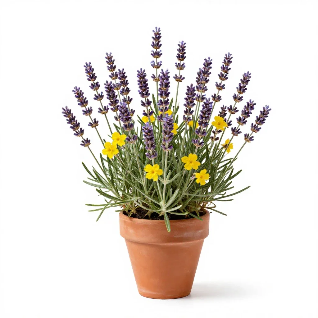 Lavender cotton isolated on a white background