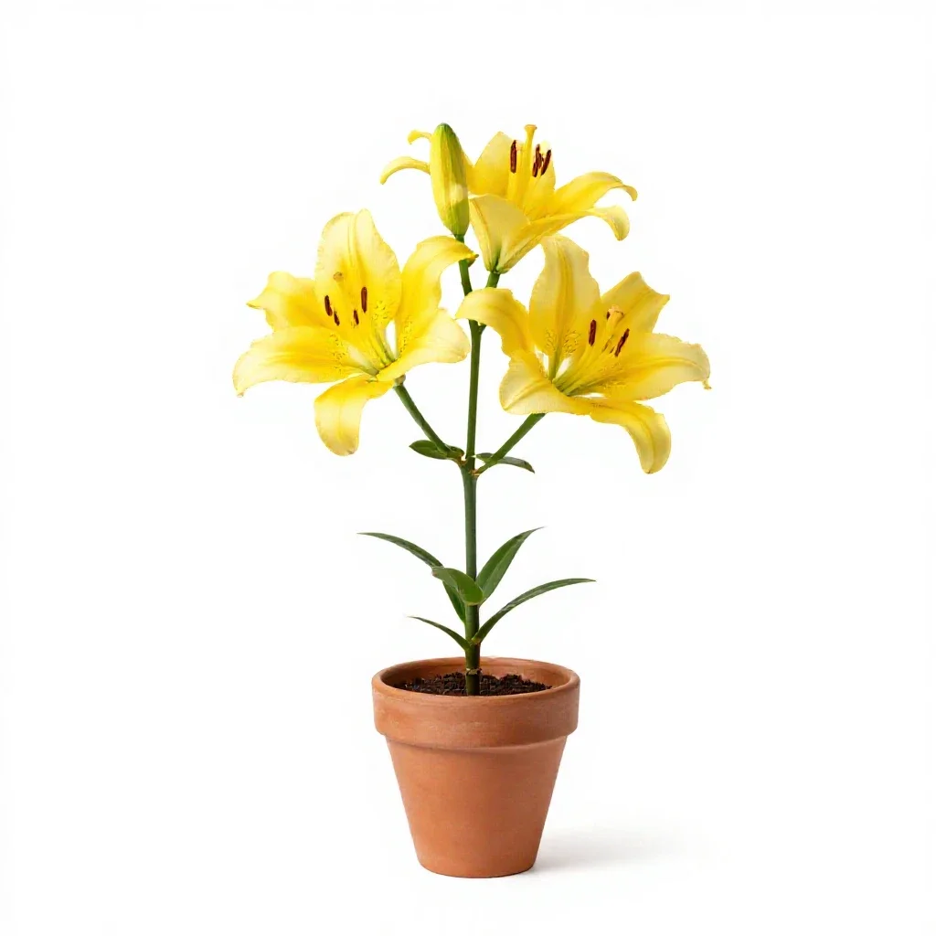 Lemon lily isolated on a white background