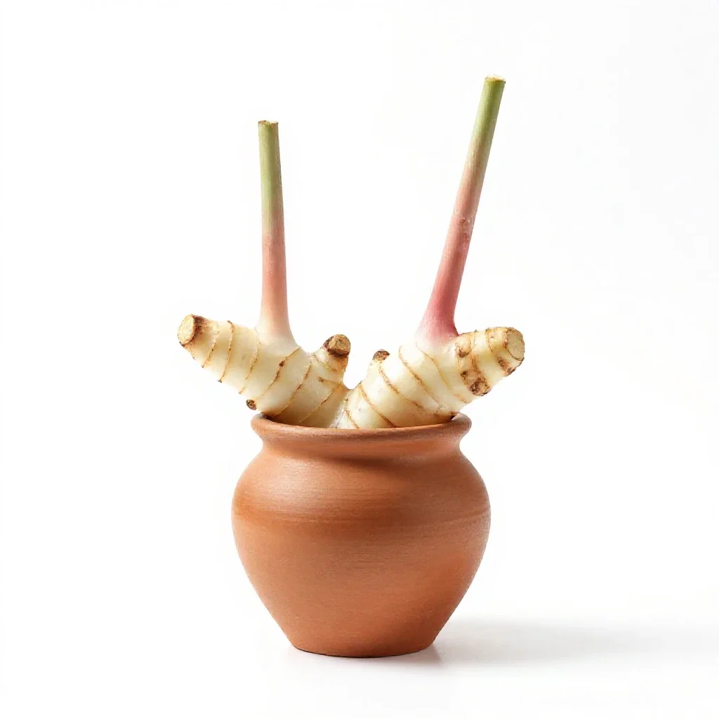 Lesser galangal isolated on a white background