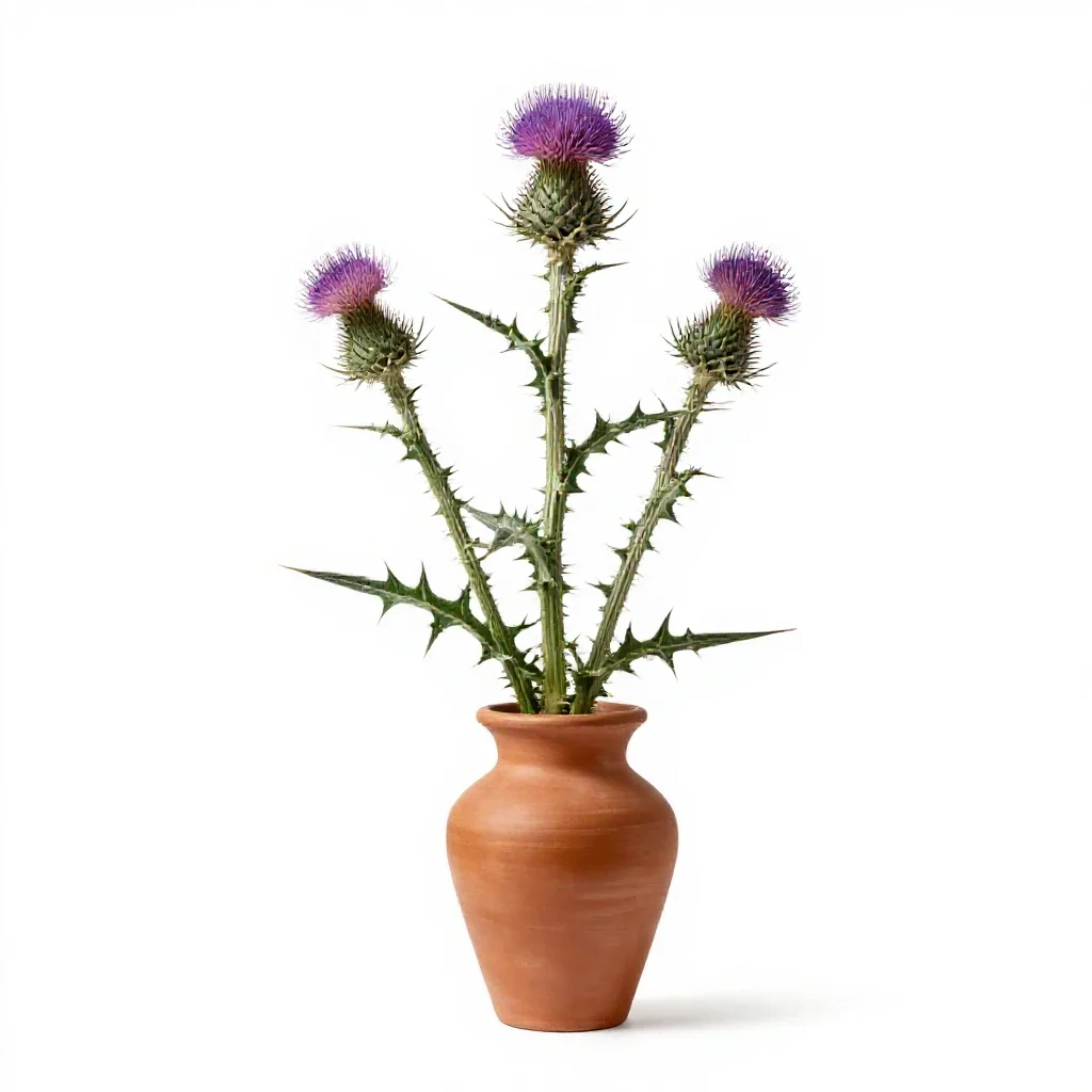 Musk thistle isolated on a white background