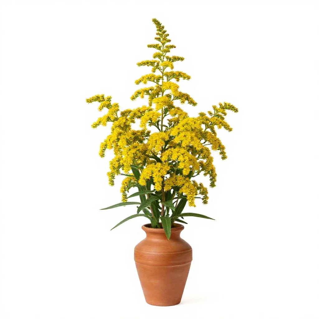 Narrow goldenrod isolated on a white background