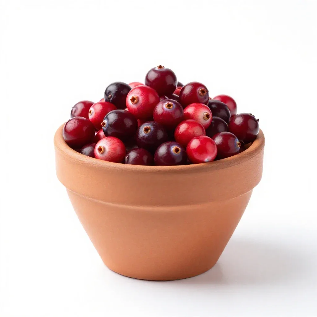 Native cranberry isolated on a white background