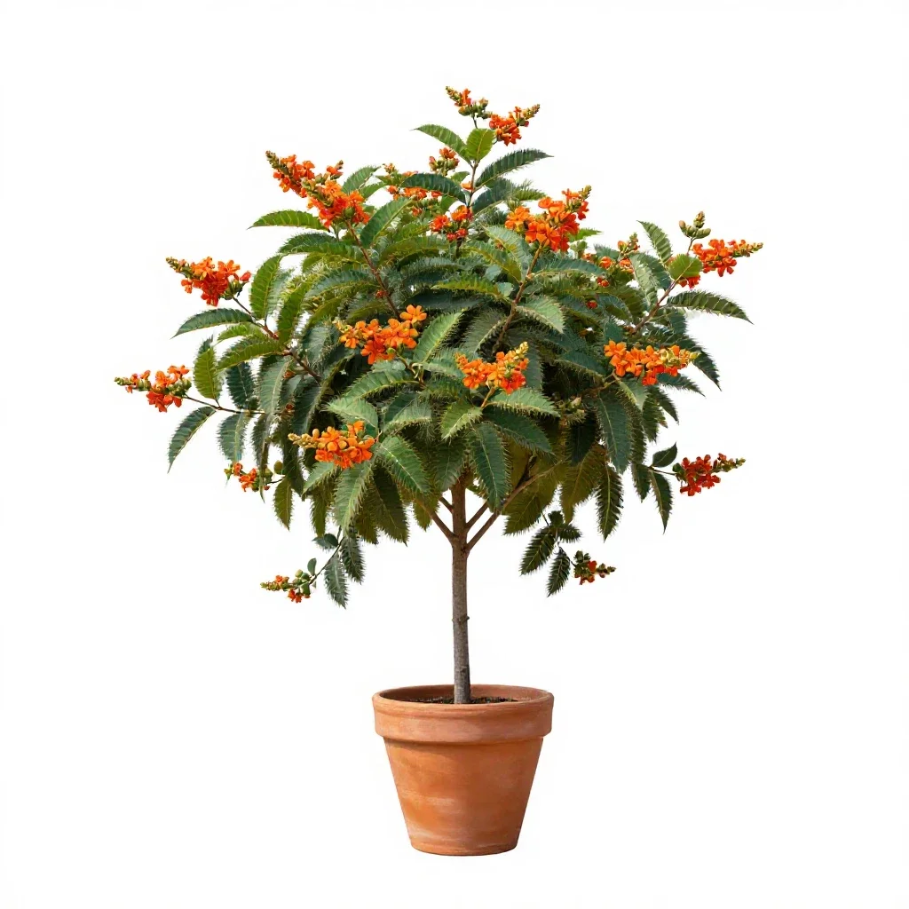 Nut-leaved screw tree isolated on a white background
