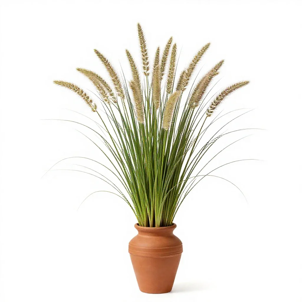 Plumed tussock isolated on a white background