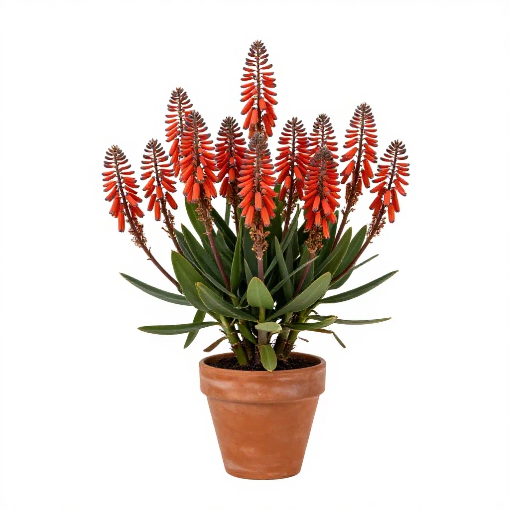 Poker plant isolated on a white background