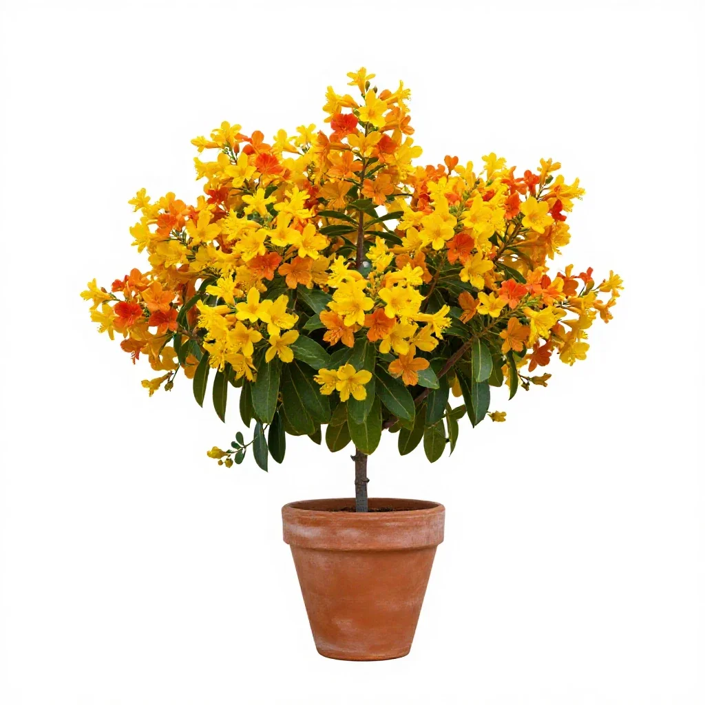 Pride of barbados isolated on a white background