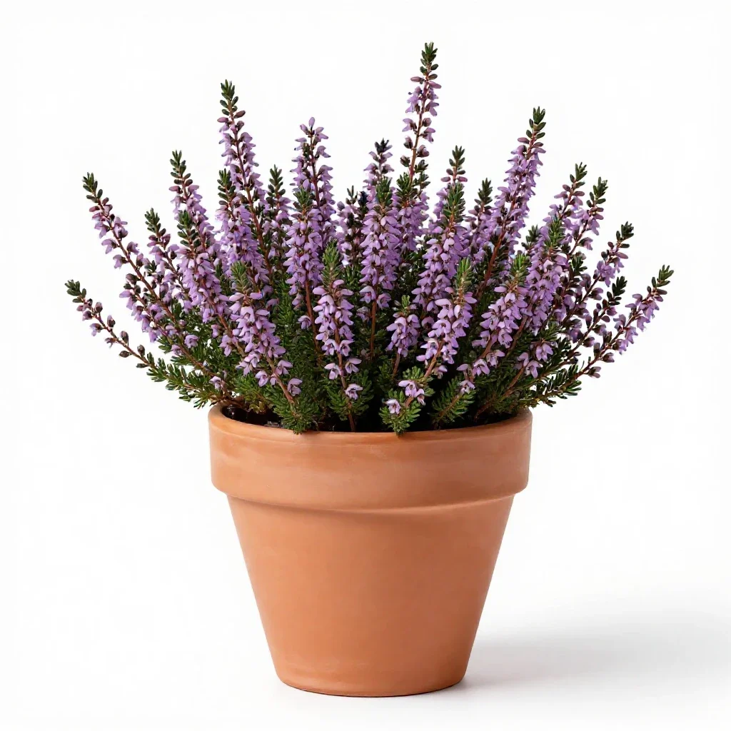 Purple heather isolated on a white background
