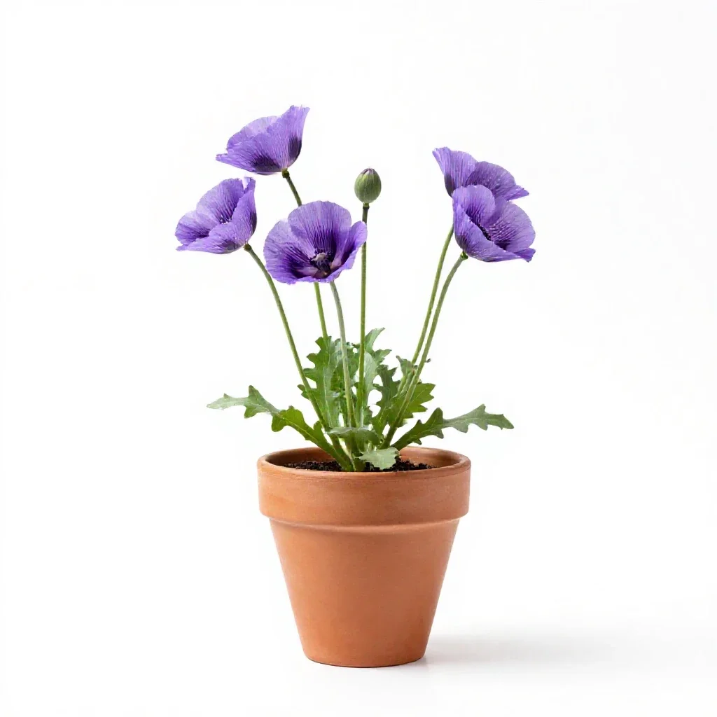 Purple poppy mallow isolated on a white background