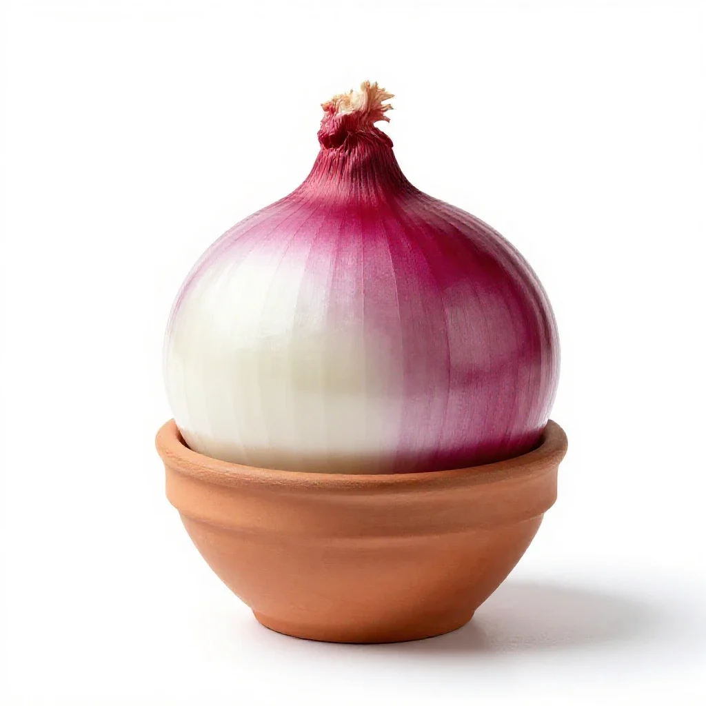 Red-skinned onion isolated on a white background