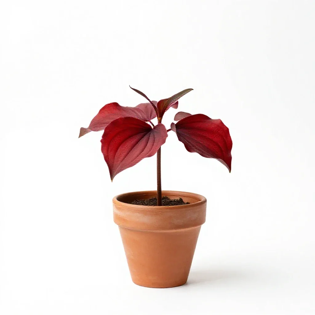 Red trillium isolated on a white background
