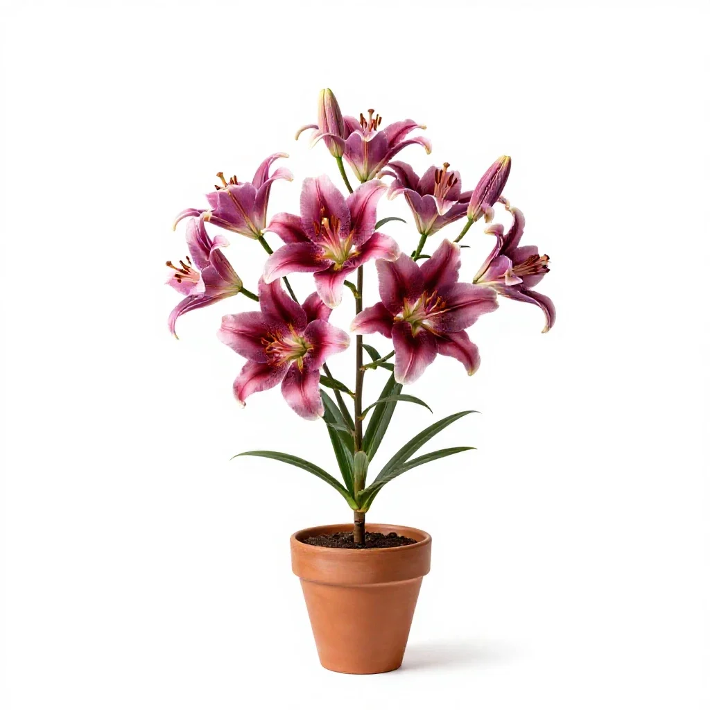 Rose globe lily isolated on a white background