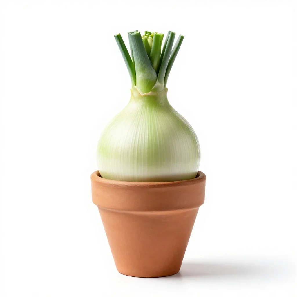 Round-headed leek isolated on a white background
