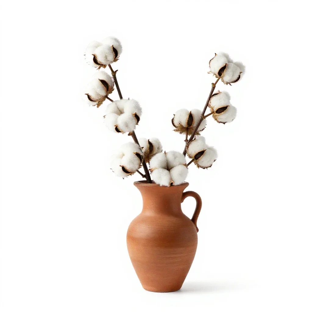 Sea island cotton isolated on a white background
