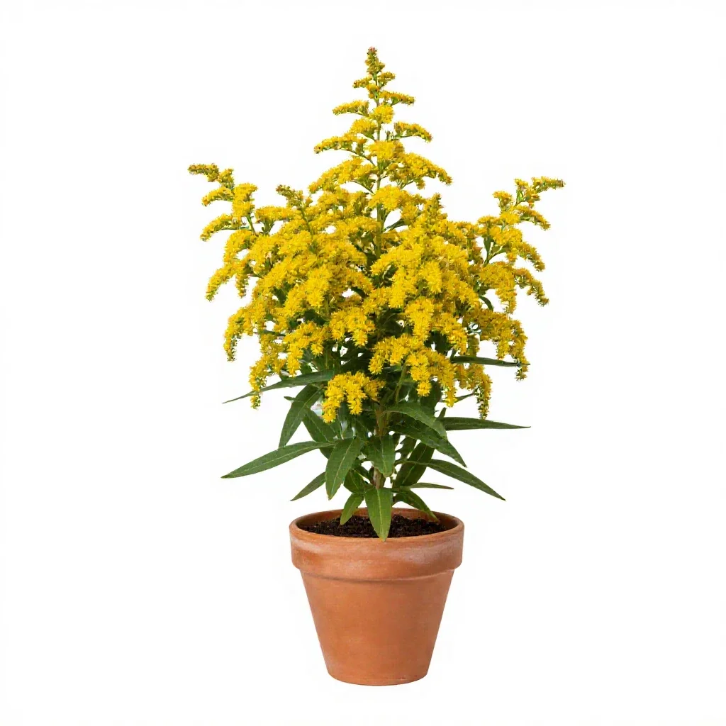 Seaside goldenrod isolated on a white background