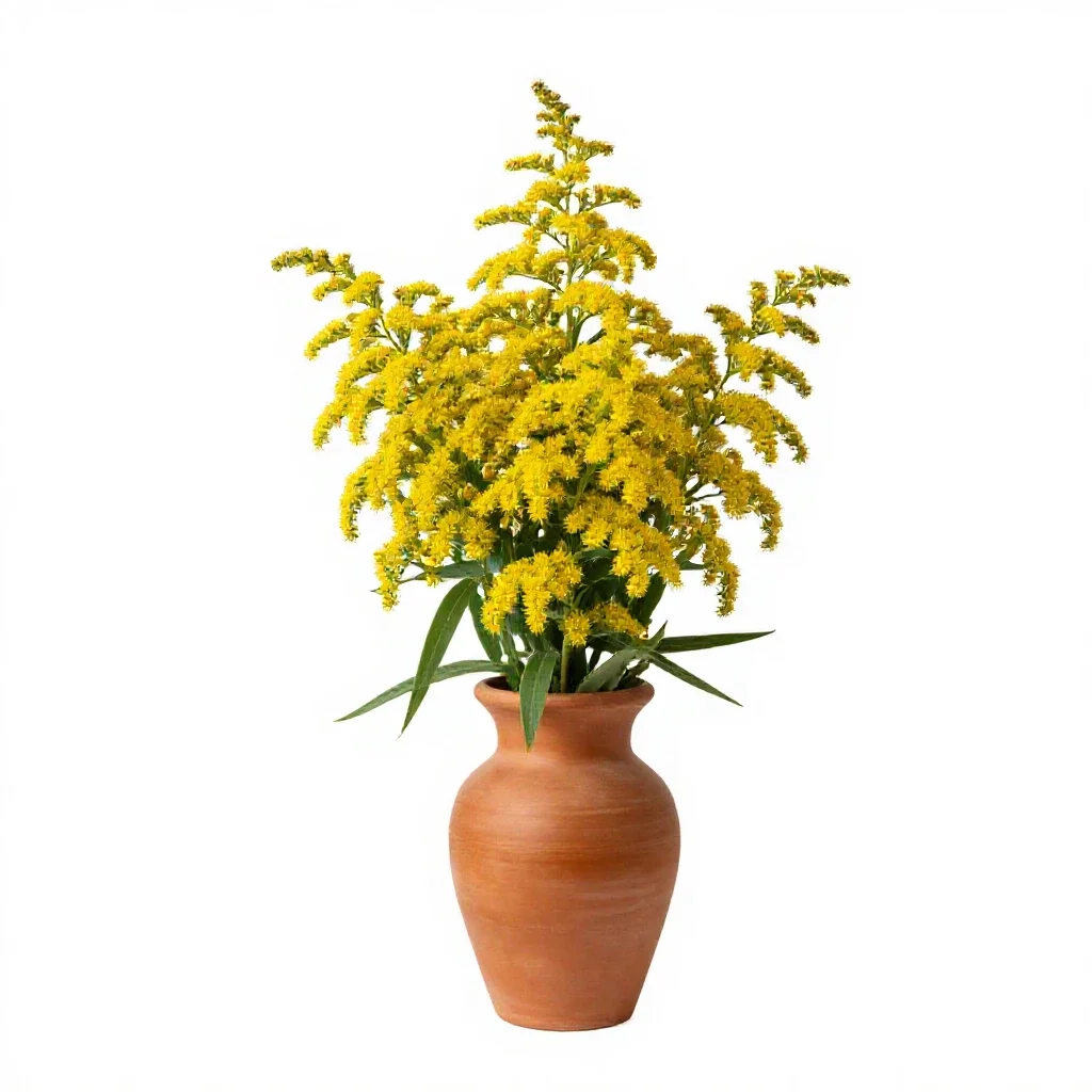 Showy goldenrod isolated on a white background