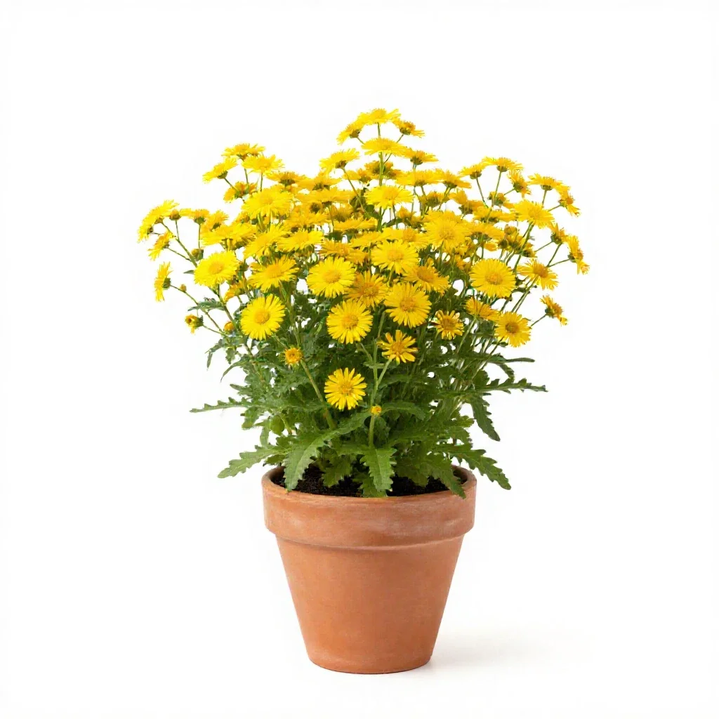 Sickleweed golden aster isolated on a white background
