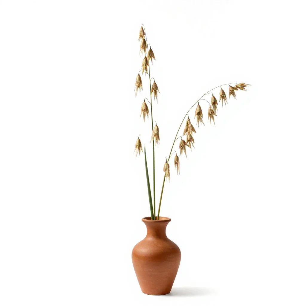 Slender wild oat isolated on a white background