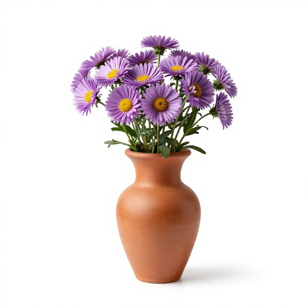 Sticky aster isolated on a white background
